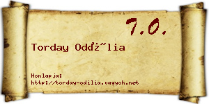 Torday Odília névjegykártya